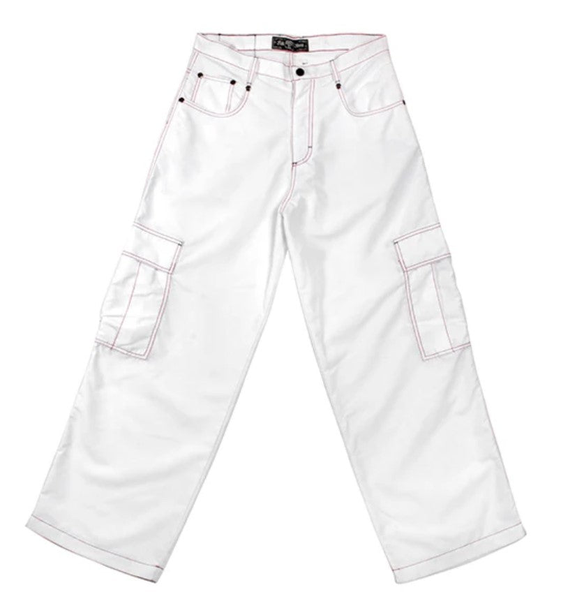 Kikwear 23" Microsuede Cargo Pants (White)