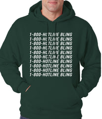 1-800-HotlineBling Adult Hoodie Forest Green