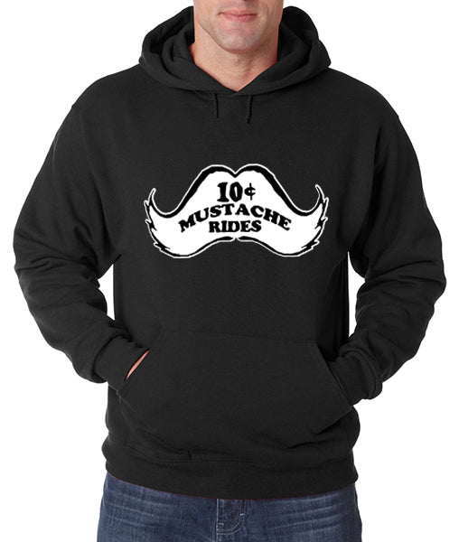 10 Cent Mustache Rides Adult Hoodie Black