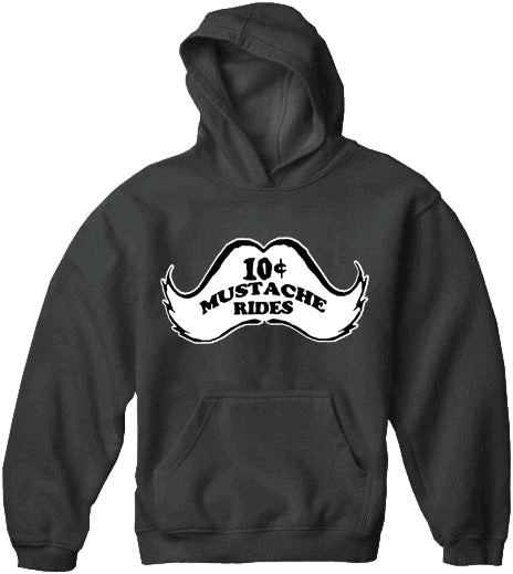 10 Cent Mustache Rides Adult Hoodie Black