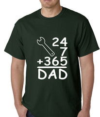 24+7+365 = Dad Father's Day Mens T-shirt Forest Green