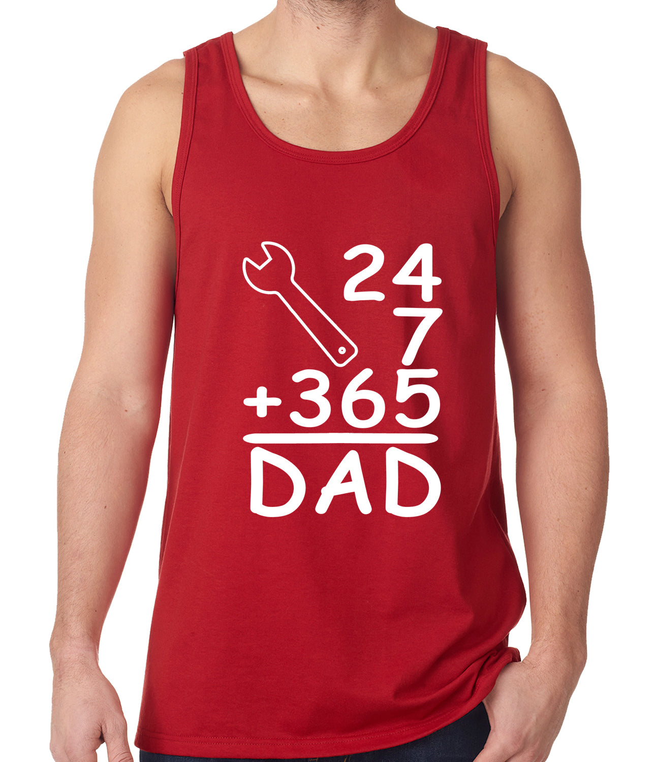 24+7+365 = Dad Father's Day Tank Top Red
