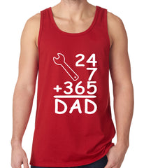 24+7+365 = Dad Father's Day Tank Top Red