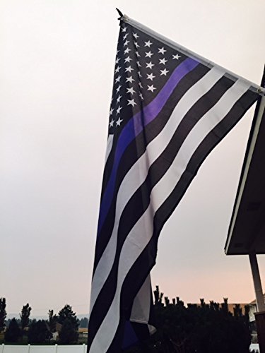 4 by 6 Foot BlueLine Flag, Thin Blue Line Flag, Black, White And Blue American Flag With Brass Grommets