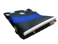 4 by 6 Foot BlueLine Flag, Thin Blue Line Flag, Black, White And Blue American Flag With Brass Grommets