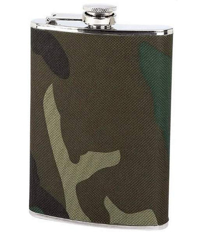 8oz Stainless Steel Flask with Camo Wrap