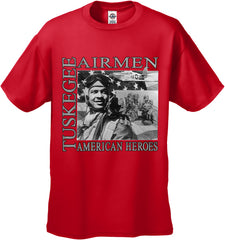 African American Heroes - Tuskegee Airmen Mens T-shirt Red