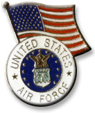 Air Force With Flag Lapel Pin