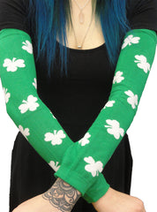 All Over Shamrocks Arm Warmers Green