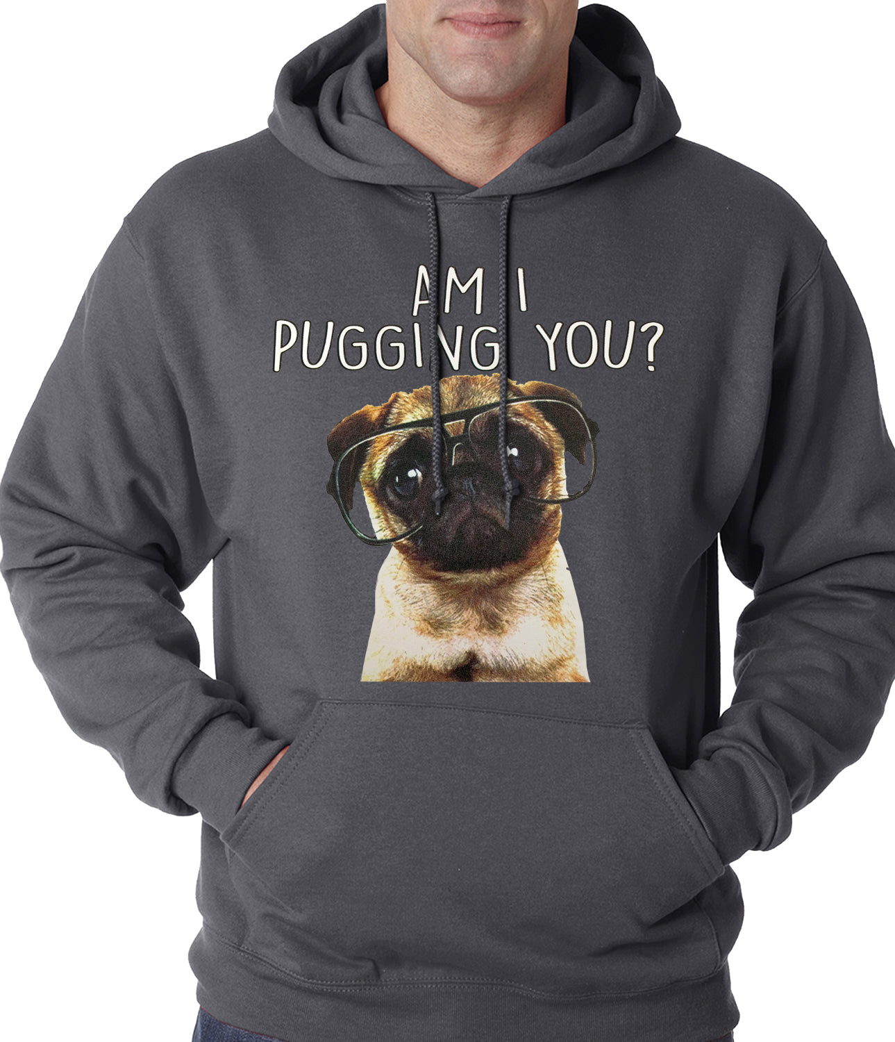 Am I Pugging You Funny Pug Adult Hoodie