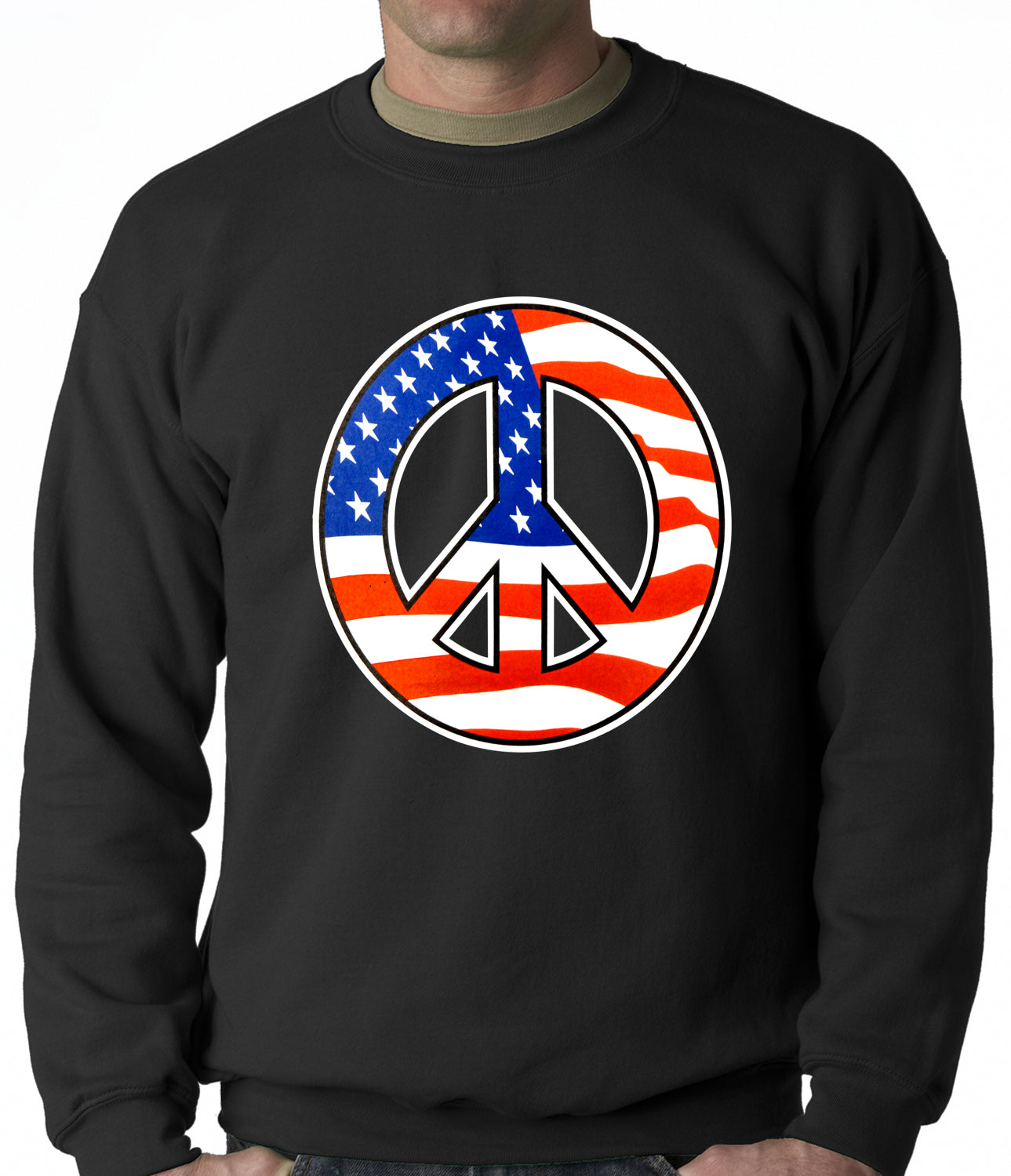 American Flag Peace Sign Crewneck