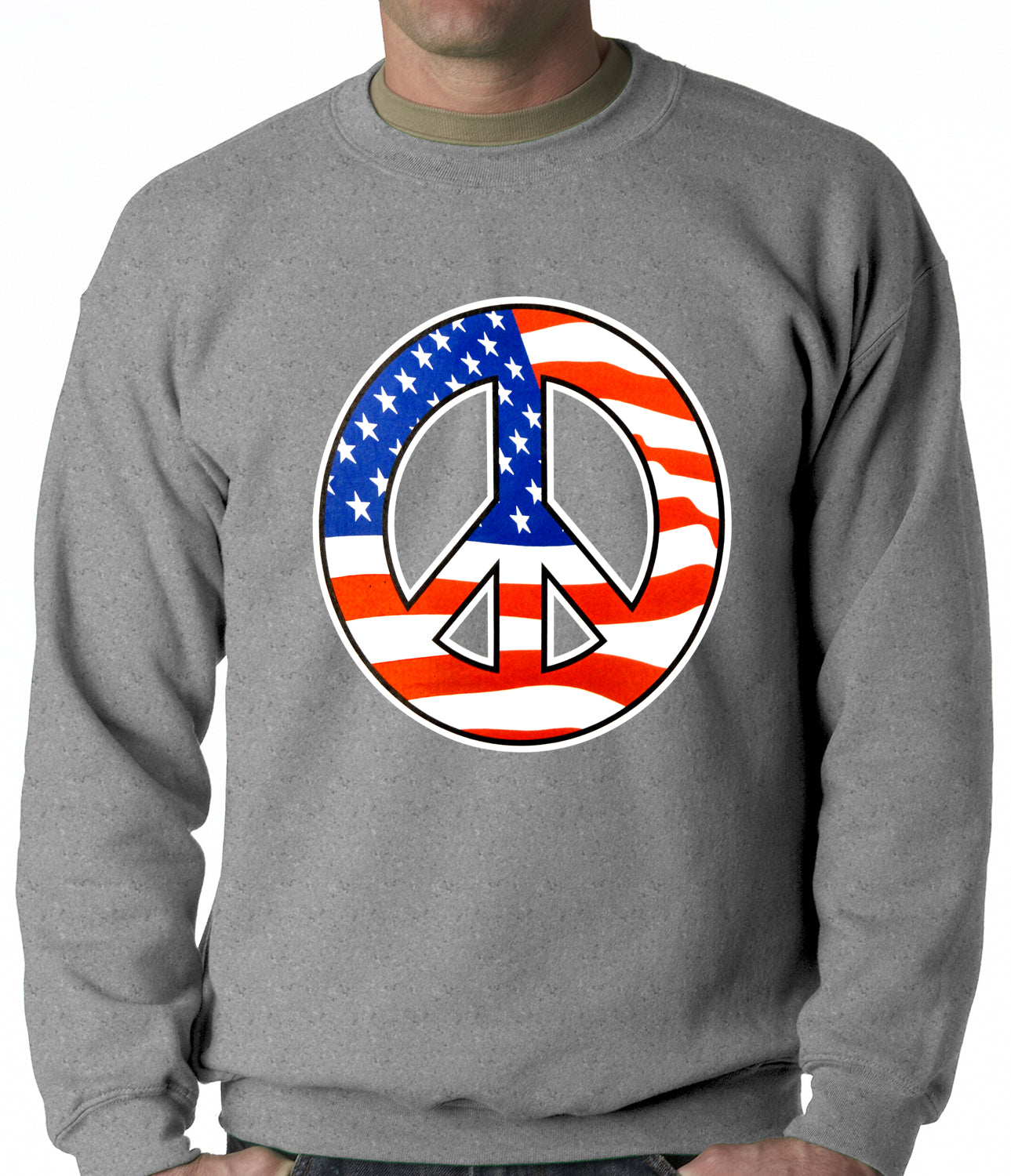 American Flag Peace Sign Crewneck