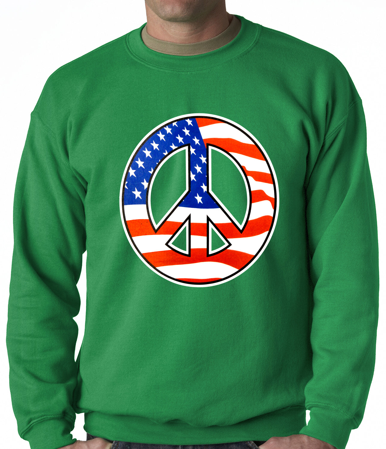 American Flag Peace Sign Crewneck
