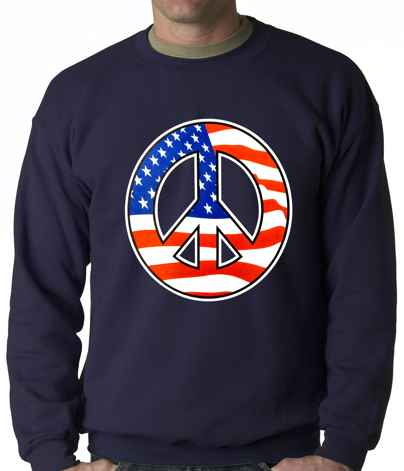 American Flag Peace Sign Crewneck