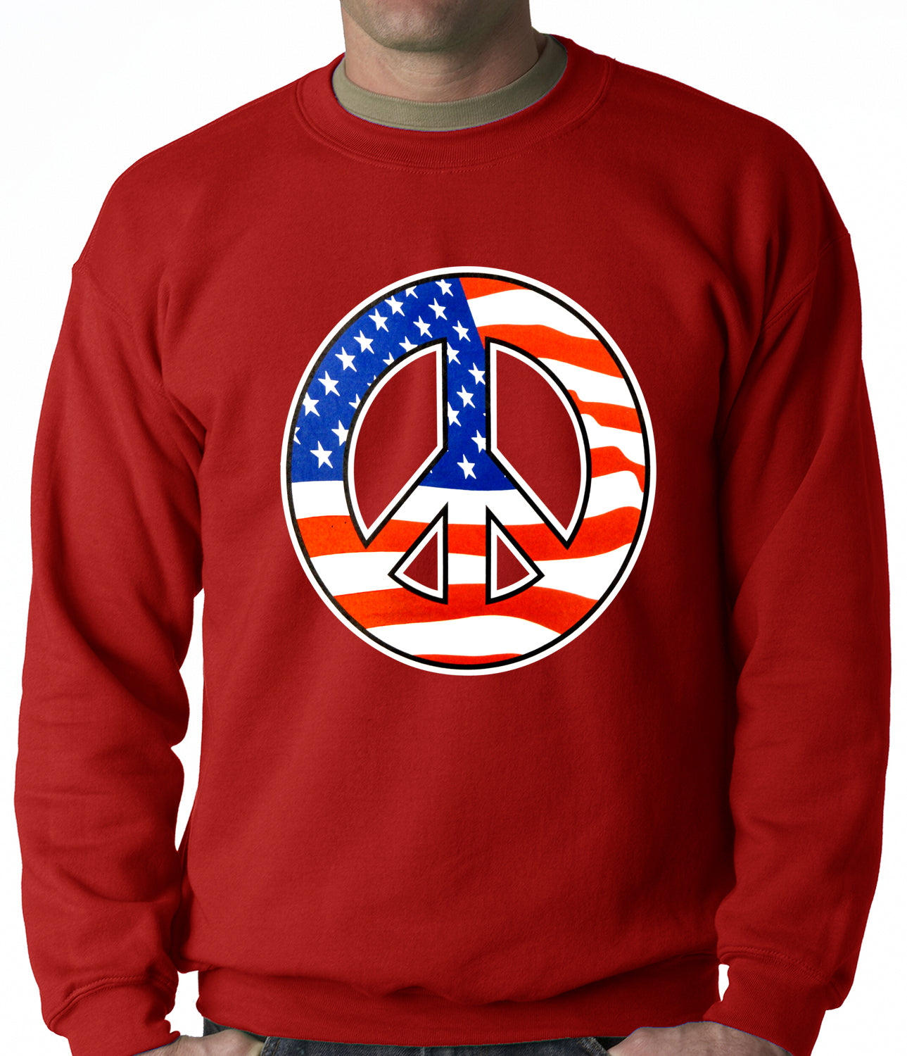American Flag Peace Sign Crewneck