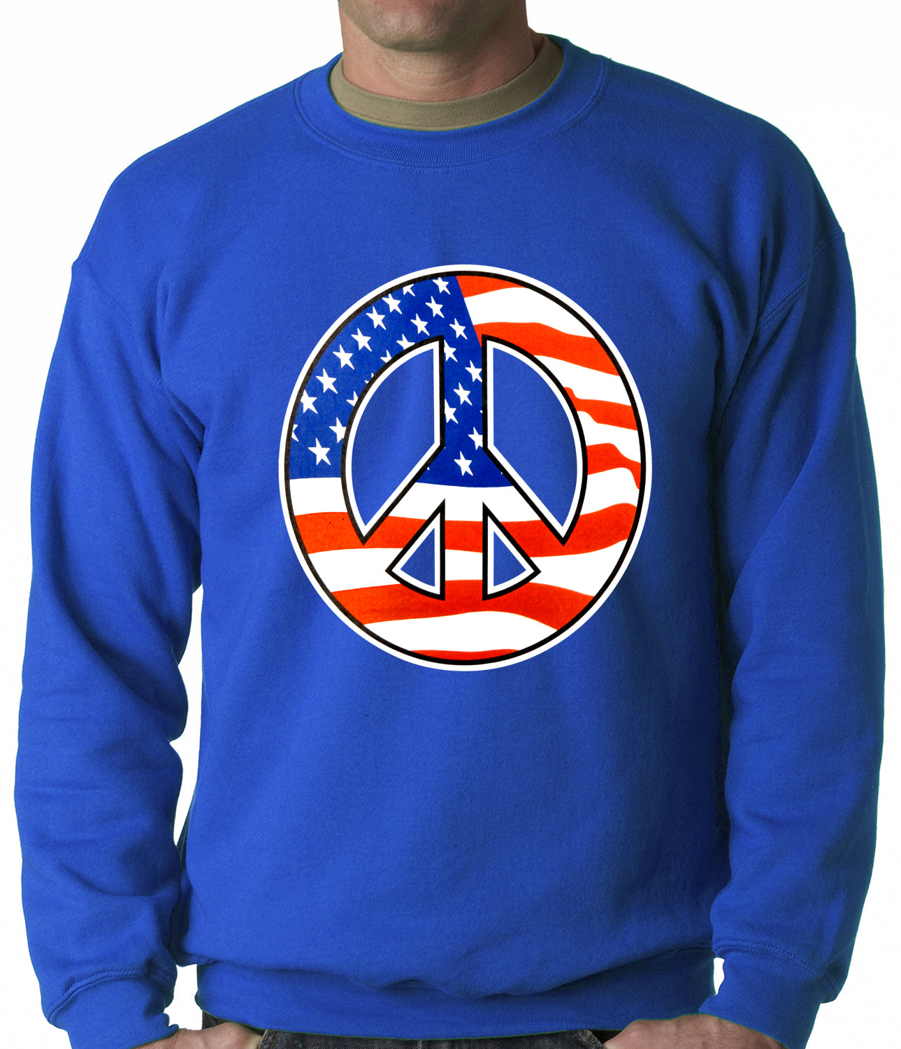 American Flag Peace Sign Crewneck