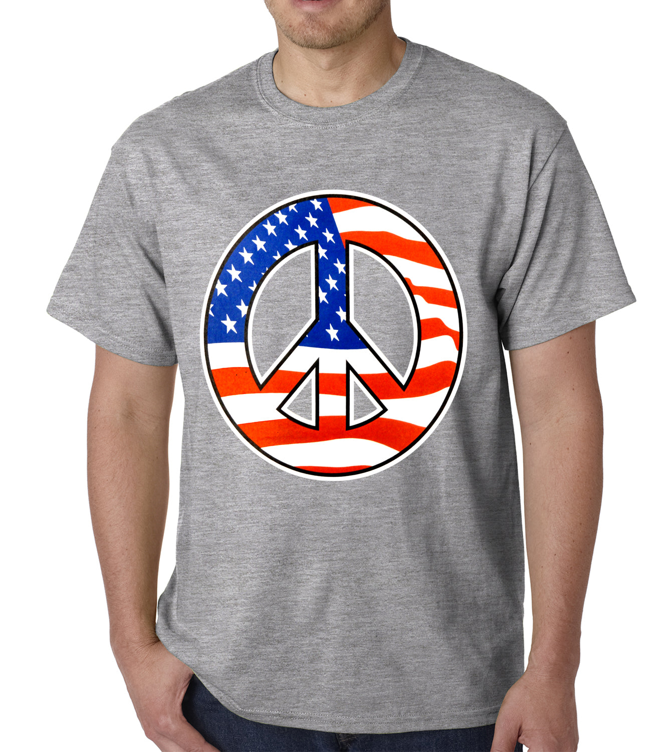 American Flag Peace Sign Mens T-shirt