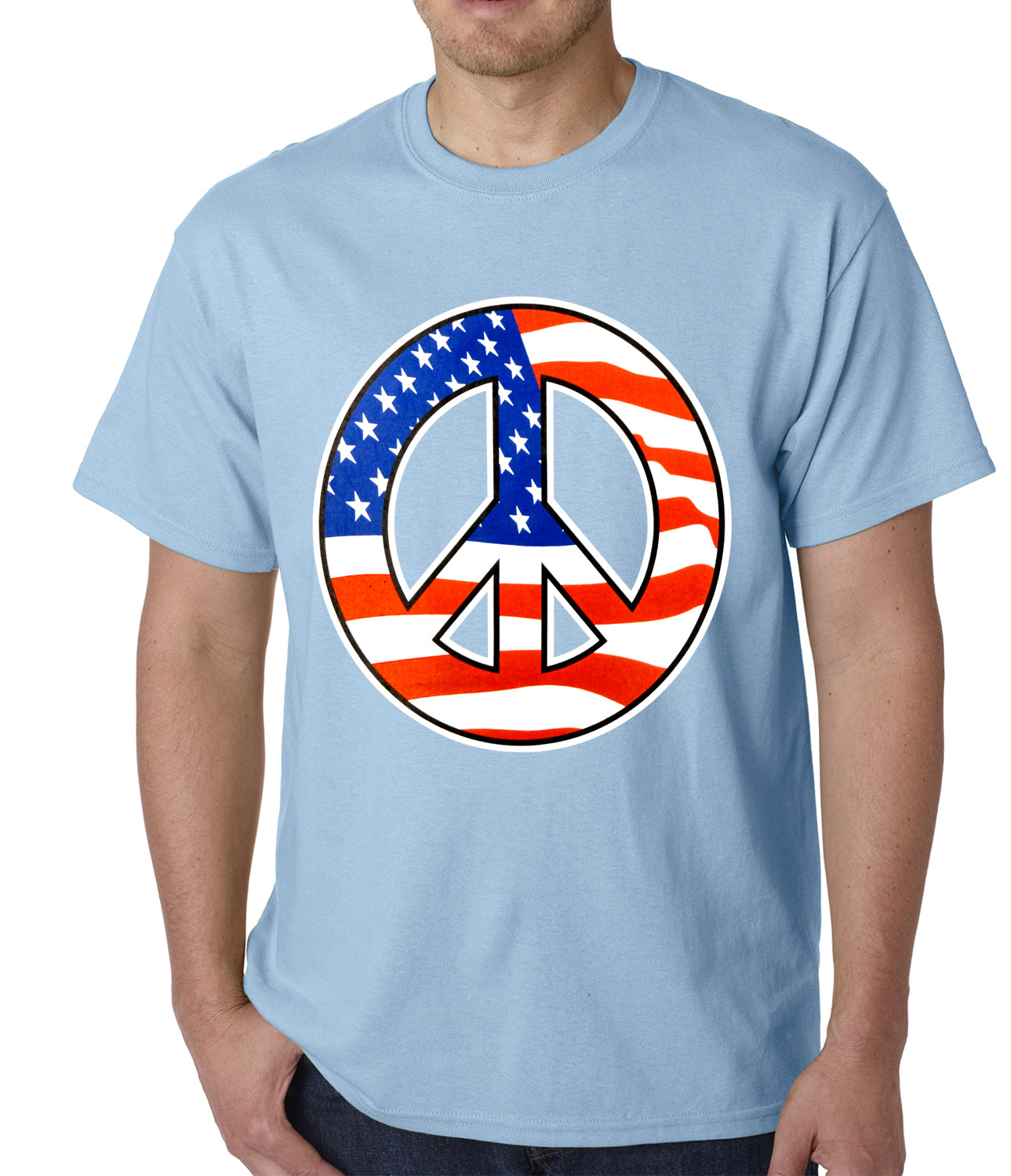 American Flag Peace Sign Mens T-shirt