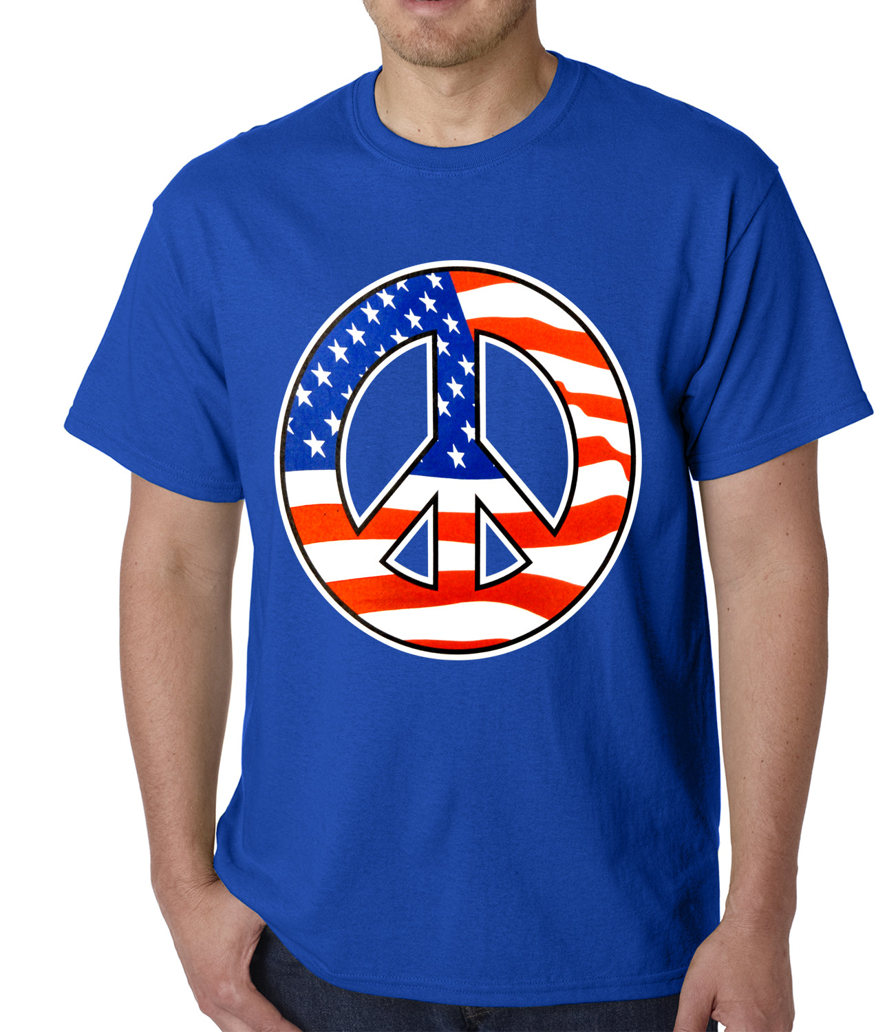 American Flag Peace Sign Mens T-shirt