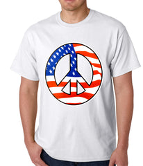 American Flag Peace Sign Mens T-shirt