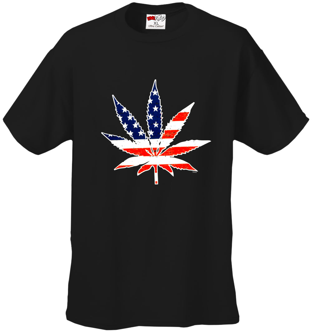 American Flag Pot Leaf Men's T-Shirt
