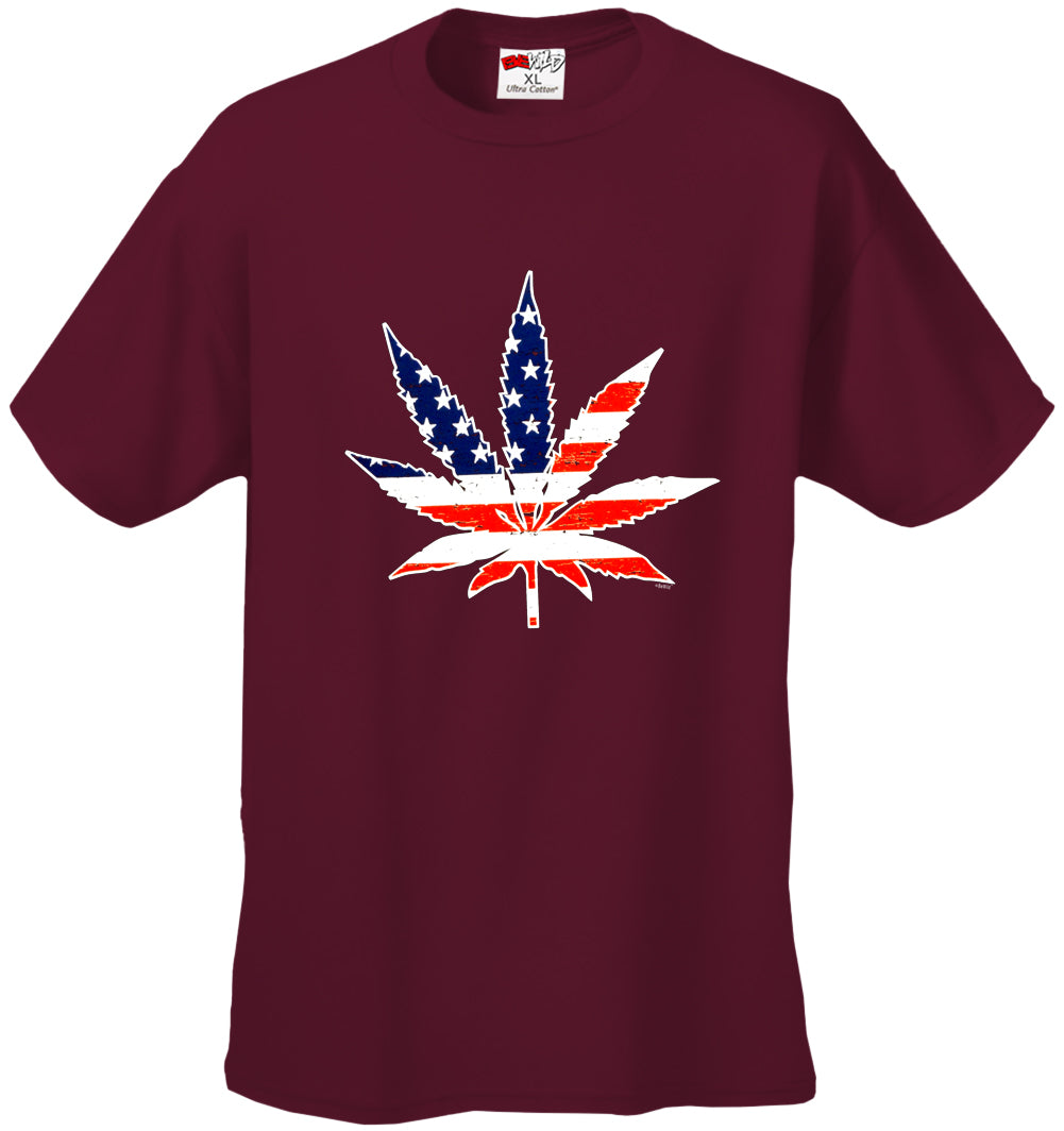 American Flag Pot Leaf Men's T-Shirt