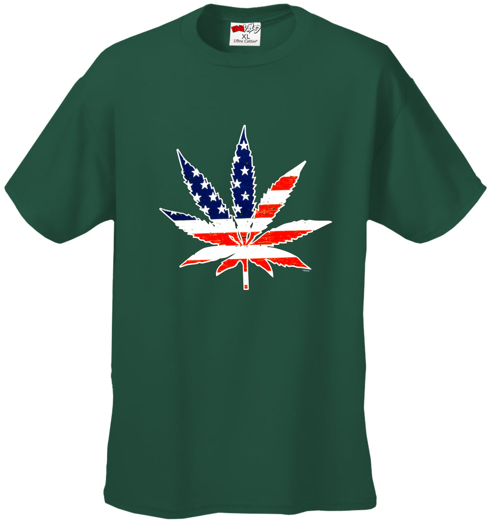 American Flag Pot Leaf Men's T-Shirt