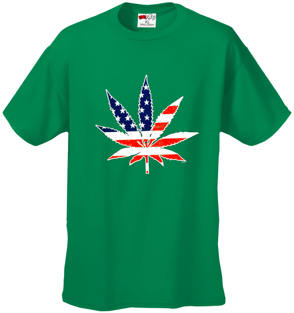 American Flag Pot Leaf Men's T-Shirt
