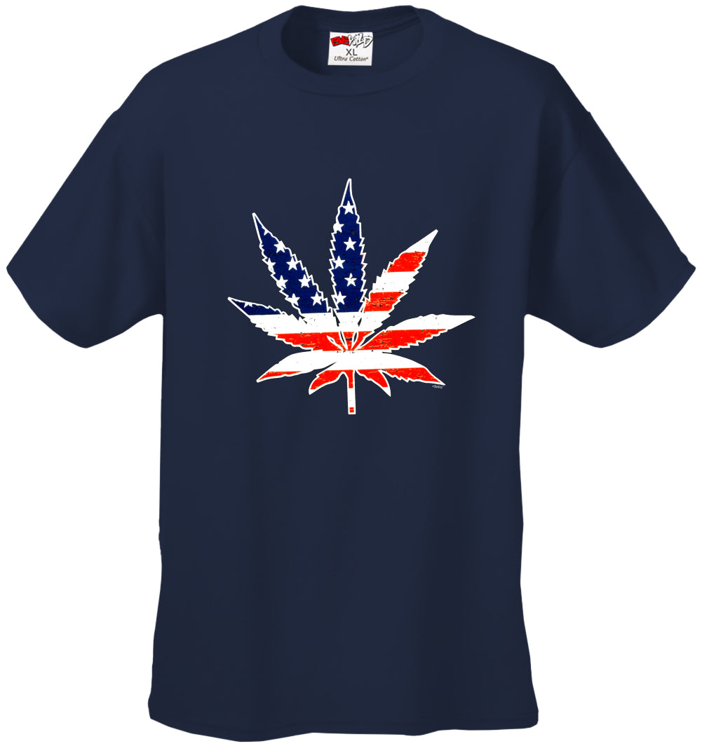 American Flag Pot Leaf Men's T-Shirt