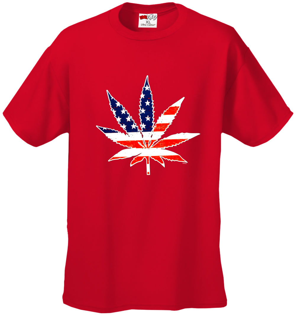 American Flag Pot Leaf Men's T-Shirt