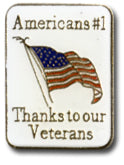 Americans #1 Thanks To Our Troops Lapel Pin