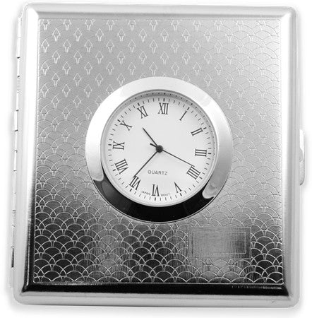 Art Deco Cigarette Case with Built in Clock (For Regular Size Only)