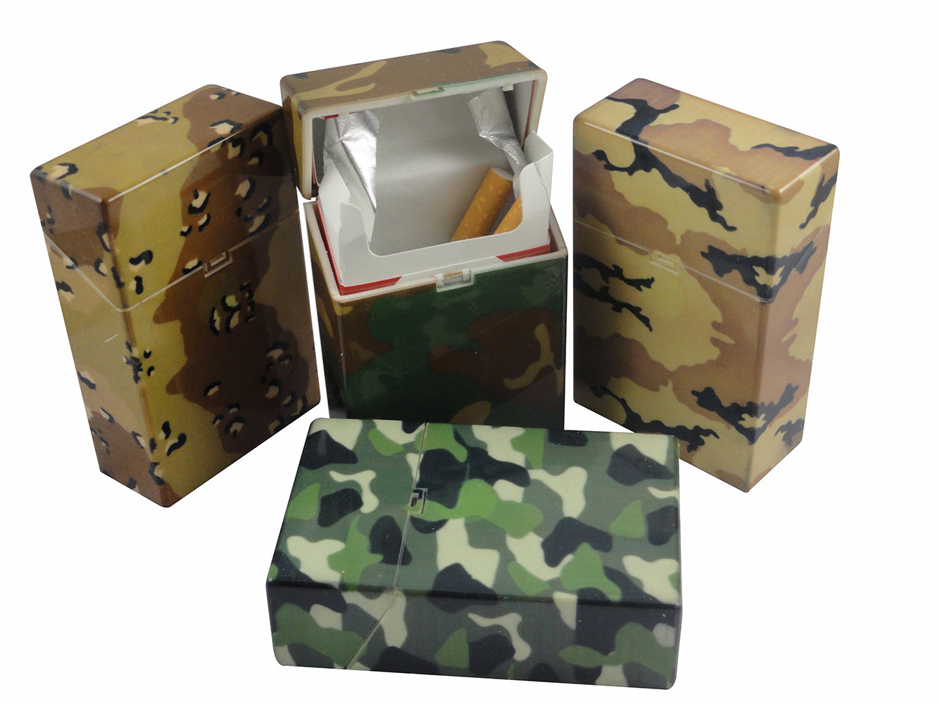 Assorted Camouflage Flip Top Cigarette Strong Box (For Regular Size Only)