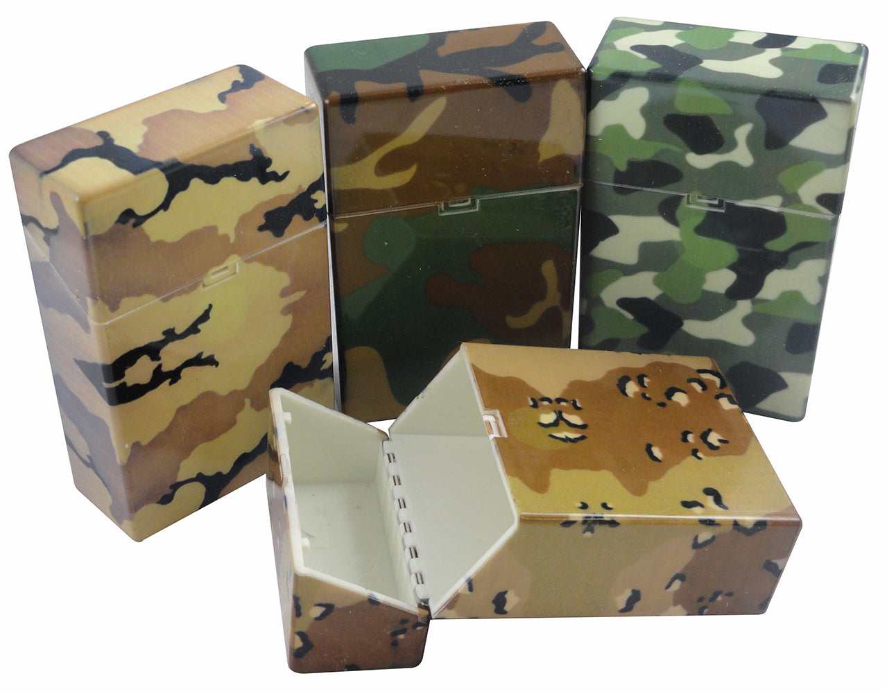 Assorted Camouflage Flip Top Cigarette Strong Box (For Regular Size Only)