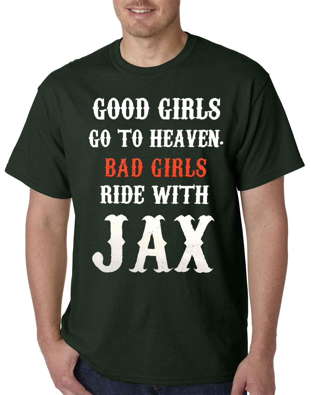 Bad Girls Ride with Jax SOA Mens T-shirt