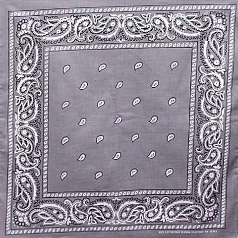 Bandanas - Charcoal Grey Paisley Bandana