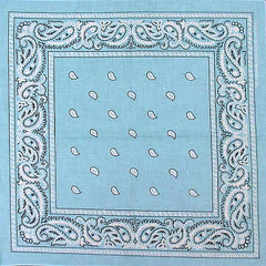Bandanas - Light Blue Paisley Bandanna