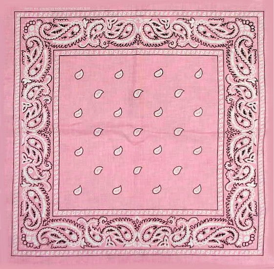 Bandanas - Light Pink Paisley Bandanna