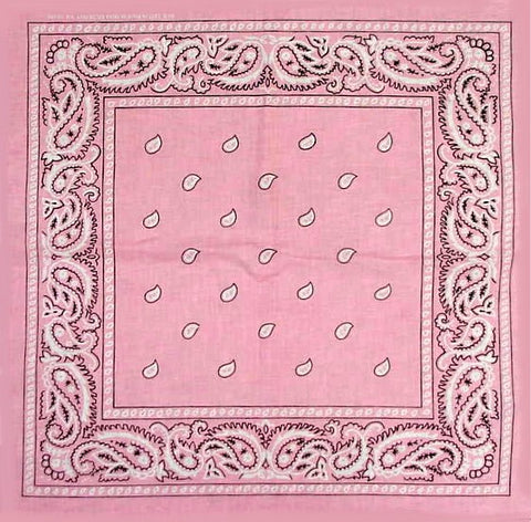 Bandanas - Light Pink Paisley Bandanna