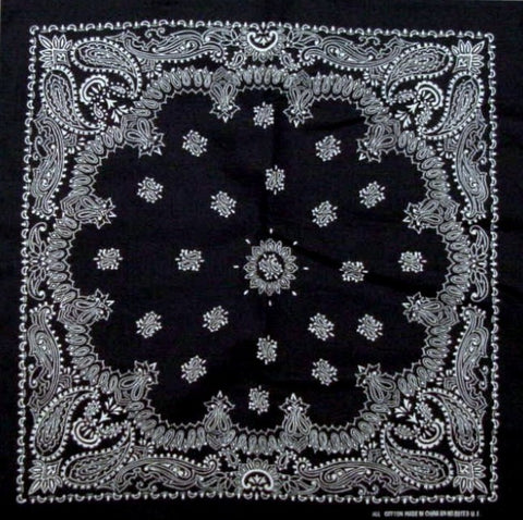 Bandanna - Black Paisley Bandanas