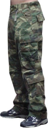 BDU Paratrooper Army Cargo Fatigues (Green Woodland Camo)