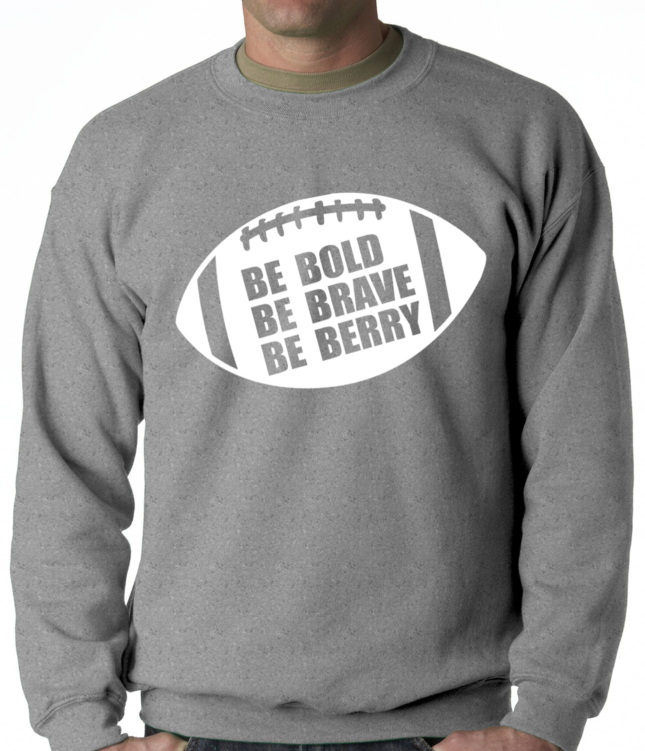 Be Bold, Be Brave, Be Berry Football Adult Crewneck