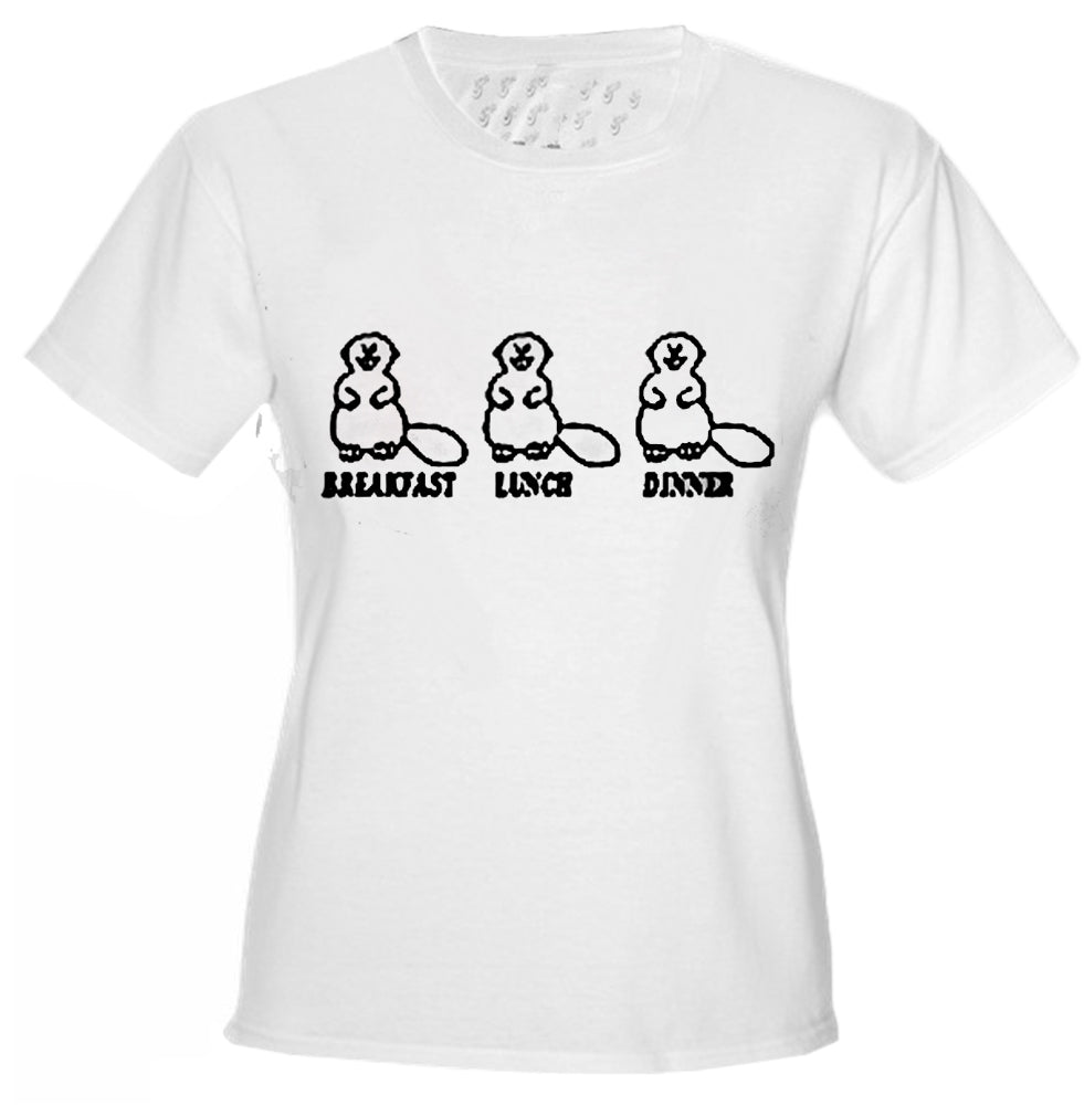 Beaver Breakfast Lunch Dinner Girls T-Shirt