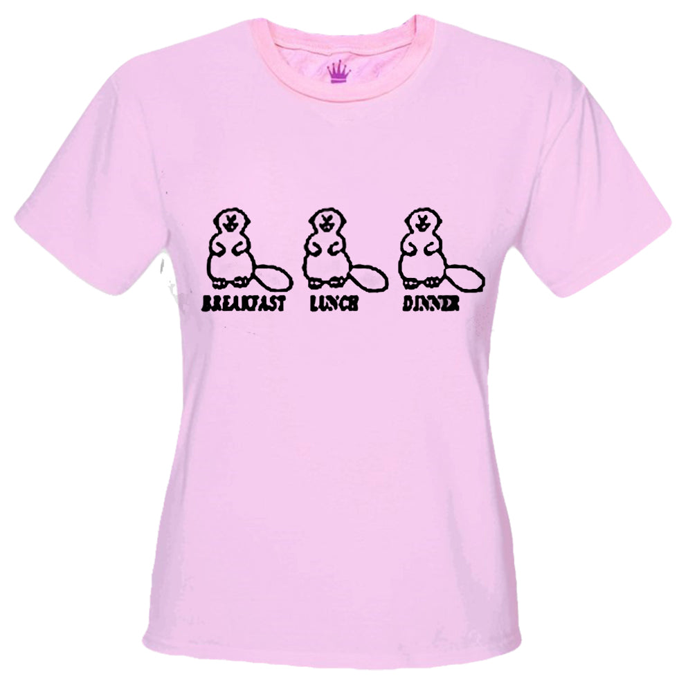 Beaver Breakfast Lunch Dinner Girls T-Shirt