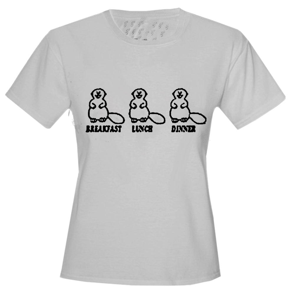 Beaver Breakfast Lunch Dinner Girls T-Shirt
