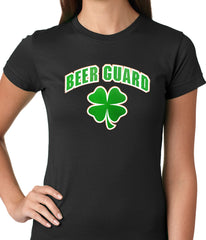 Beer Guard Irish Shamrock St. Patrick's Day Girls T-shirt Black