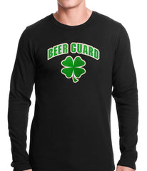 Beer Guard Irish Shamrock St. Patrick's Day Thermal Shirt Black