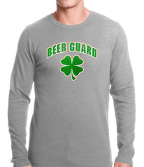Beer Guard Irish Shamrock St. Patrick's Day Thermal Shirt Heather Grey