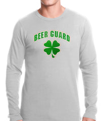 Beer Guard Irish Shamrock St. Patrick's Day Thermal Shirt White