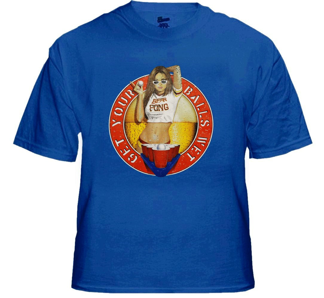 Beer Pong "Get Your Balls Wet " Mens T-Shirt